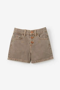 Snap Front Denim Short