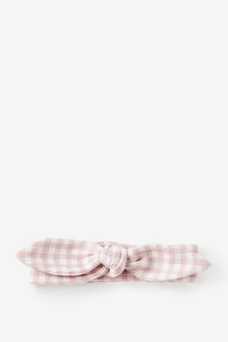 Organic Pointelle Bow Headband