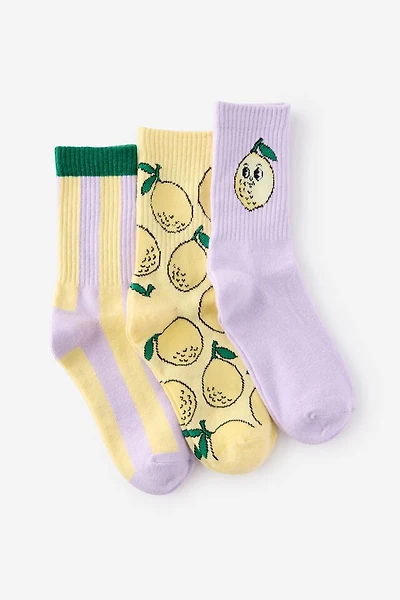 Kids 3Pk Crew Socks