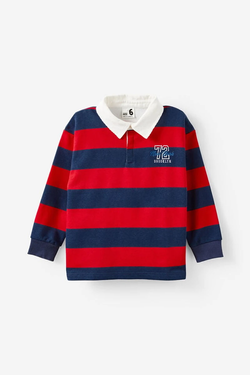 Rugby Polo Fleece Top