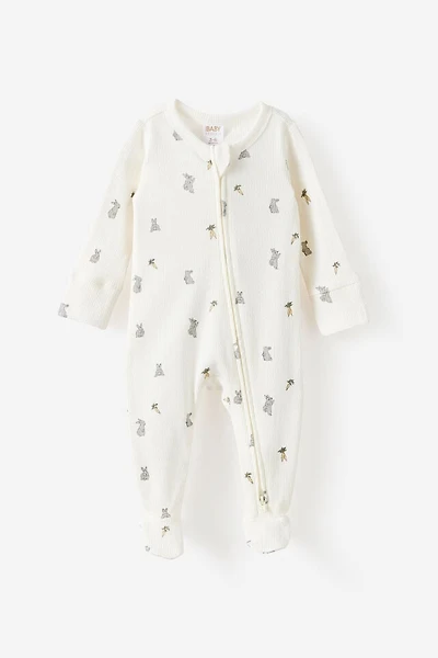 Littlie Organic Long Sleeve Zip All One Romper