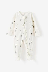 Littlie Organic Long Sleeve Zip All One Romper