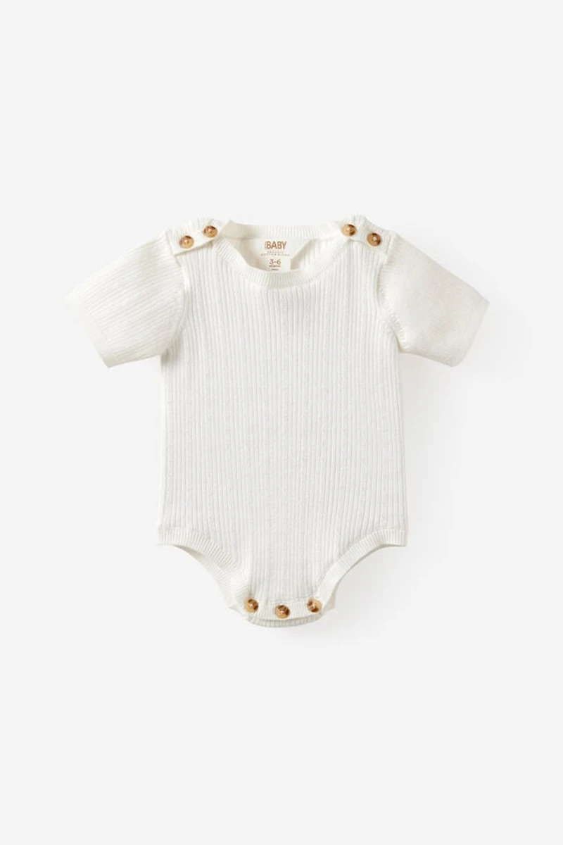 Baby Organic Blend Knit Short Sleeve Bubbysuit