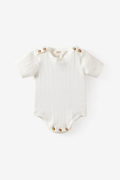 Baby Organic Blend Knit Short Sleeve Bubbysuit