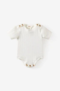 Baby Organic Blend Knit Short Sleeve Bubbysuit
