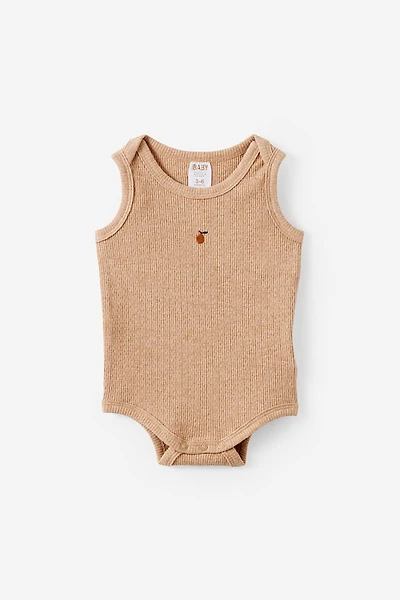 Organic Pointelle Sleeveless Bubbysuit