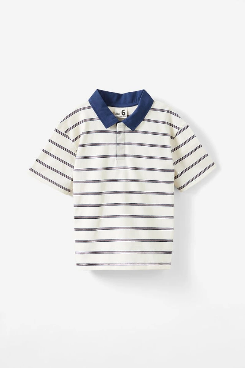 Short Sleeve Jersey Polo With Collar