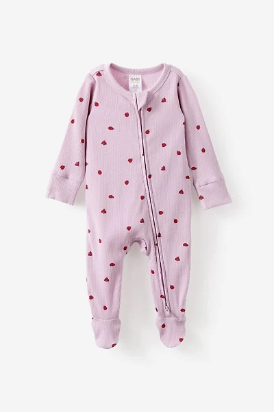 Littlie Organic Long Sleeve Zip All One Romper