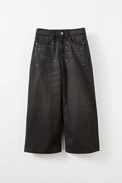 Embellished Super Wide Denim Jean