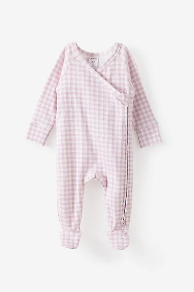 Organic Pointelle Cross Over Zip All One