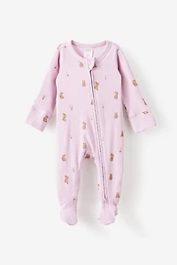 Littlie Organic Long Sleeve Zip All One Romper