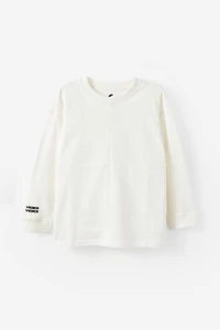 Long Sleeve Textured Splice Tee