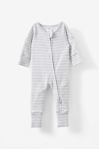 Growie Long Sleeve Rib All One Romper