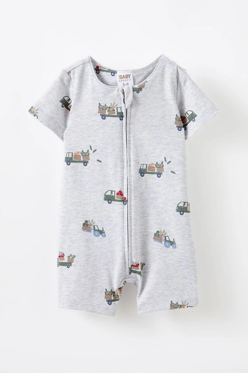 The Billie Short Sleeve Zip Romper