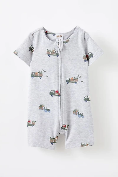 The Billie Short Sleeve Zip Romper
