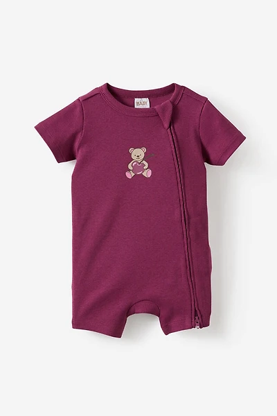 Growie Short Sleeve Zip All One Romper