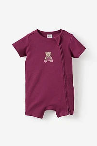 Growie Short Sleeve Zip All One Romper