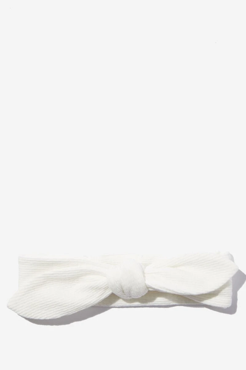 Organic Pointelle Bow Headband