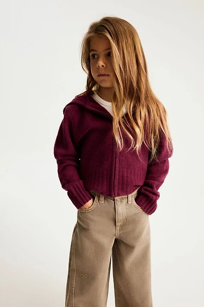 Knitted Zip Through Hoodie