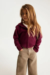 Knitted Zip Through Hoodie