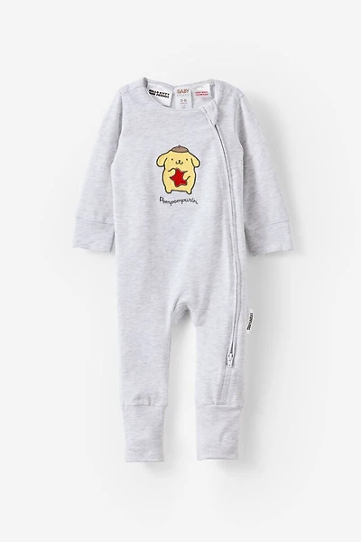 Sanrio Pompompurin Long Sleeve Zip Romper