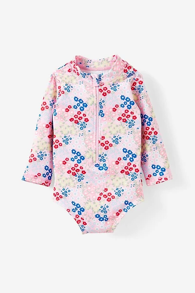 Lucy Long Sleeve Ruffle Back Swimsuit