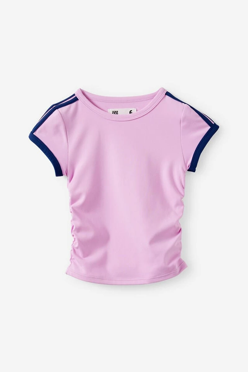 Soft Stretch Gathered Short Sleeve Baby Tee