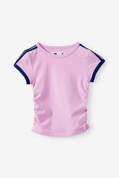 Soft Stretch Gathered Short Sleeve Baby Tee