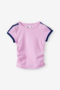 Soft Stretch Gathered Short Sleeve Baby Tee