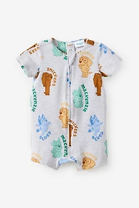 Growie Sshort Sleeve Zip All One Romper