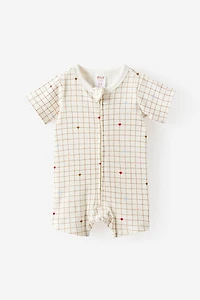Littlie Organic Short Sleeve Zip All One Romper