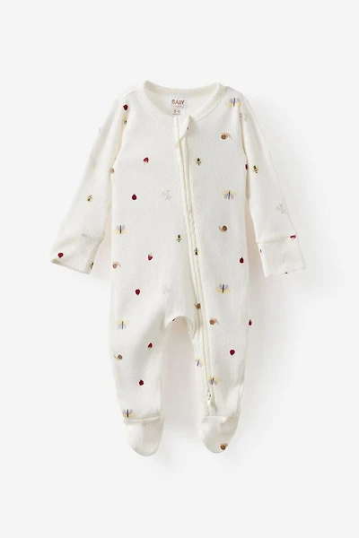 Littlie Organic Long Sleeve Zip All One Romper