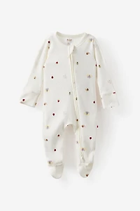 Littlie Organic Long Sleeve Zip All One Romper