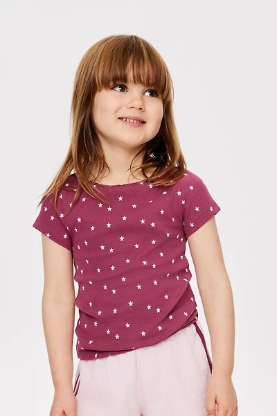 Fitted Short Sleeve Essential Boat Neck Tee