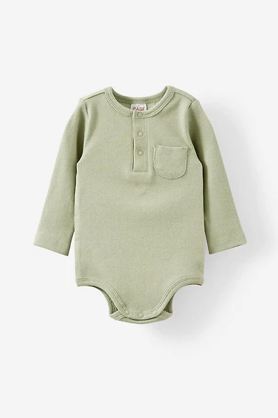The Long Sleeve Rib Pocket Bubbysuit