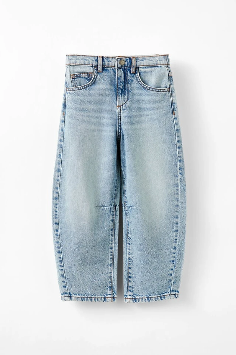 Unisex Barrel Leg Denim Jean