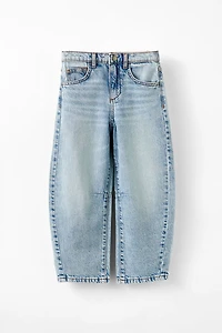Unisex Barrel Leg Denim Jean