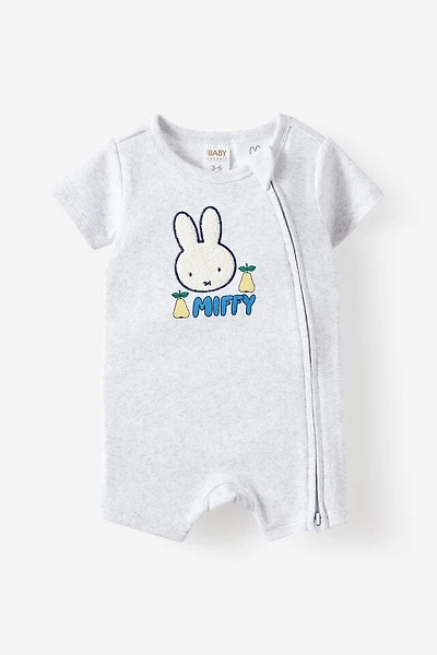Miffy Short Sleeve Zip Romper