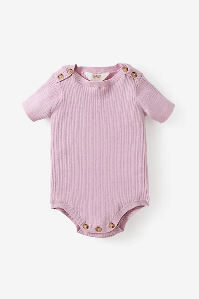 Baby Organic Blend Knit Short Sleeve Bubbysuit