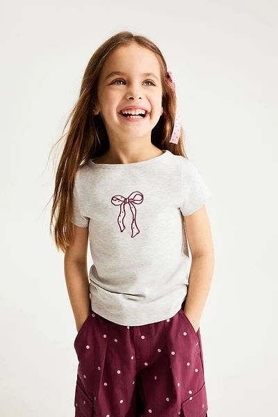 Fitted Short Sleeve Essential Boat Neck Tee