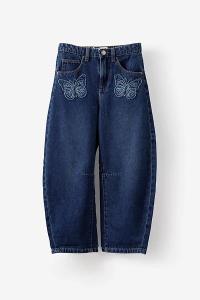 Unisex Barrel Leg Denim Jean