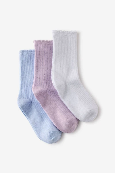 Kids 3Pk Sparkle Socks