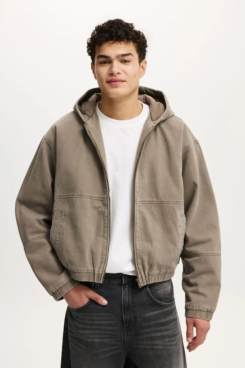 Cropped Hooded Bomber
