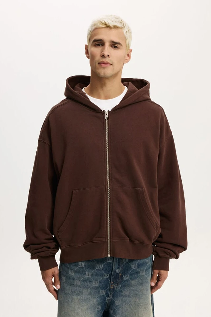 Cropped Zip Up Hoodie