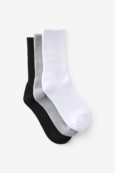 3 Pack Essential Crew Socks