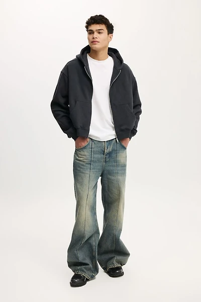 Cropped Zip Up Hoodie