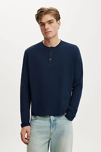 Fitted Henley Long Sleeve T-Shirt