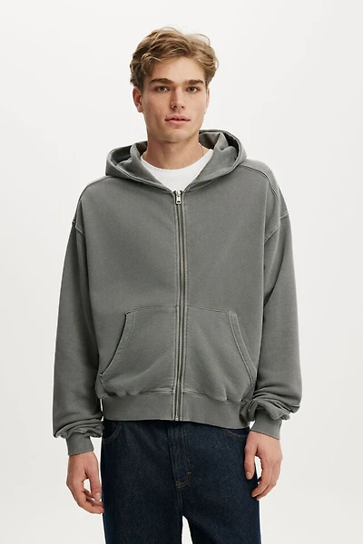 Cropped Zip Up Hoodie