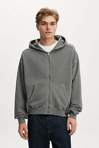 Cropped Zip Up Hoodie