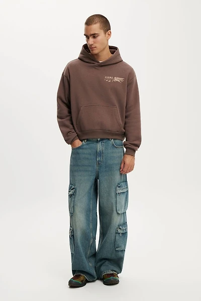 Cropped Fit Graphic Hoodie